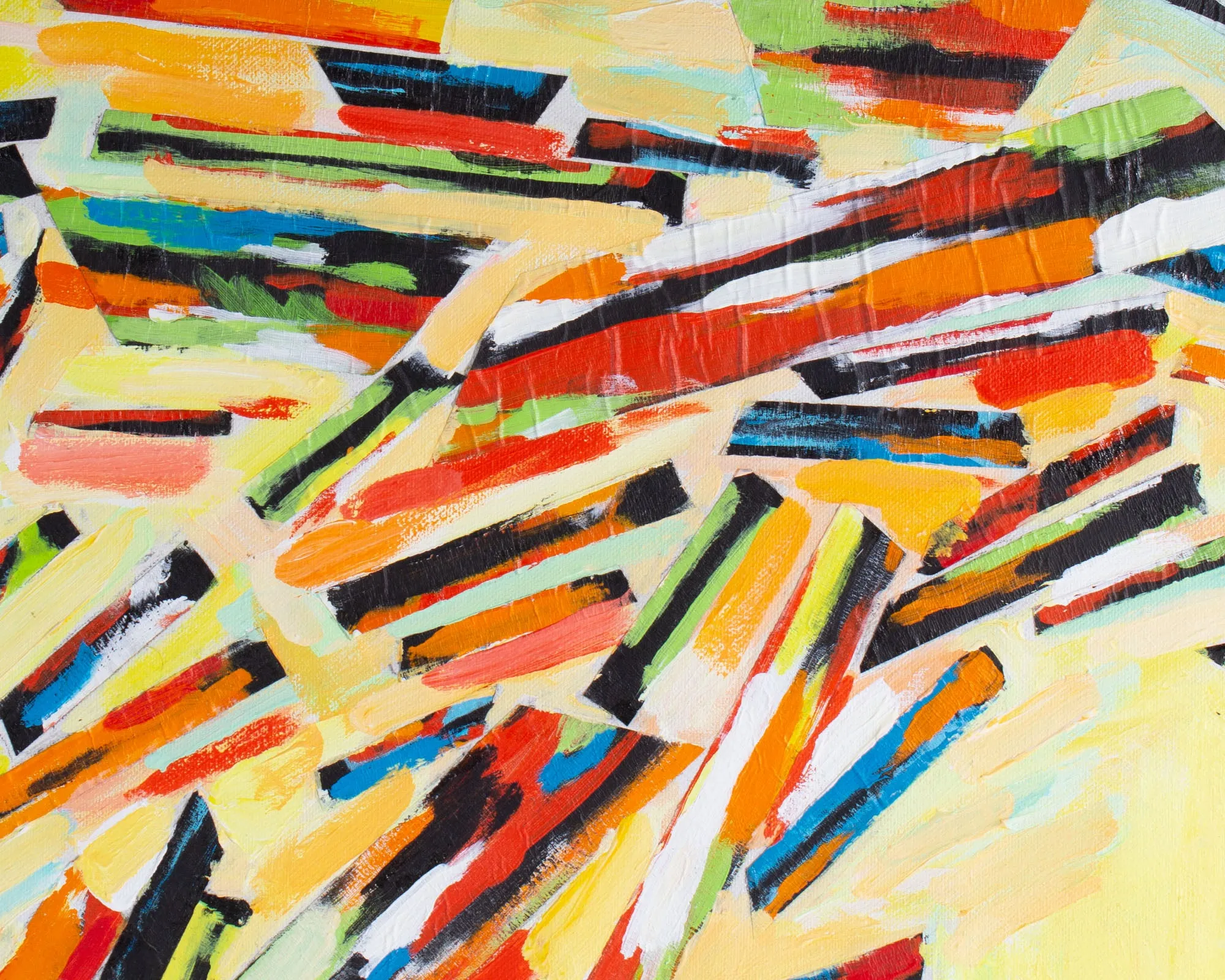 James Yoko Acrylic and Collage on Canvas Painting of a Figure