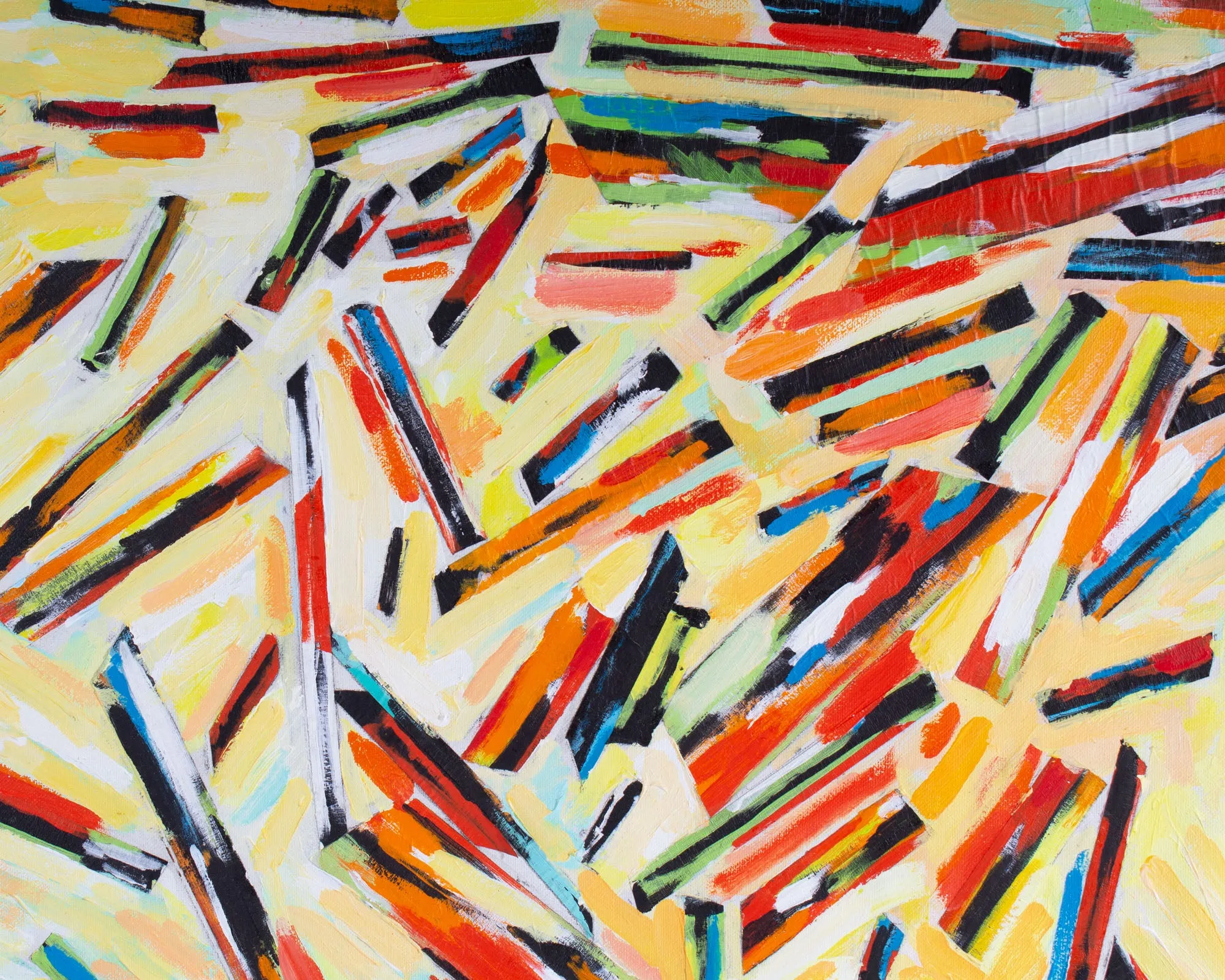 James Yoko Acrylic and Collage on Canvas Painting of a Figure