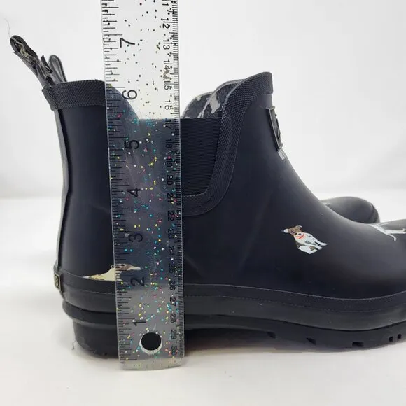 Joules Wellibob Dogs Rain Boots Women's Size 11 Black