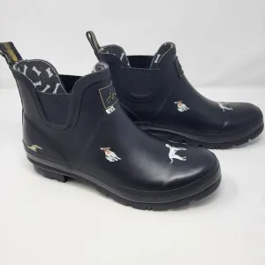 Joules Wellibob Dogs Rain Boots Women's Size 11 Black