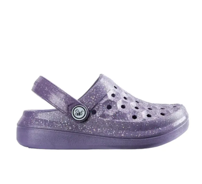 Joybees Kids Varsity Clog - Glitter Enchantment Purple
