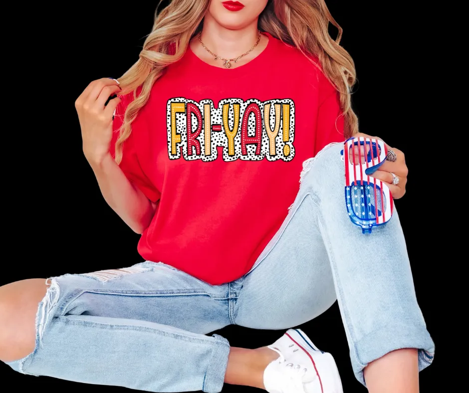 KC Colored FRI-YAH Dot Red Tee