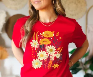 KC Wildflowers Red Tee