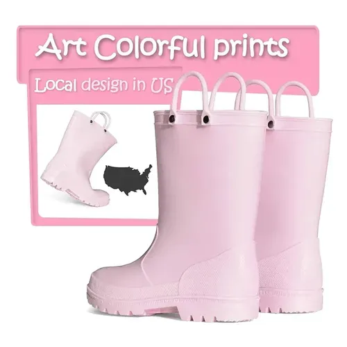 Kid Girls Light Rain Boots Solid Color  - KKOMFORME