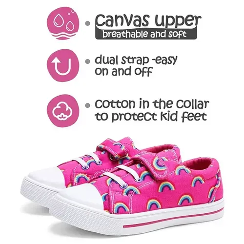 Kids Boys Girls Sneakers for Pink Rainbow - KKOMFORME
