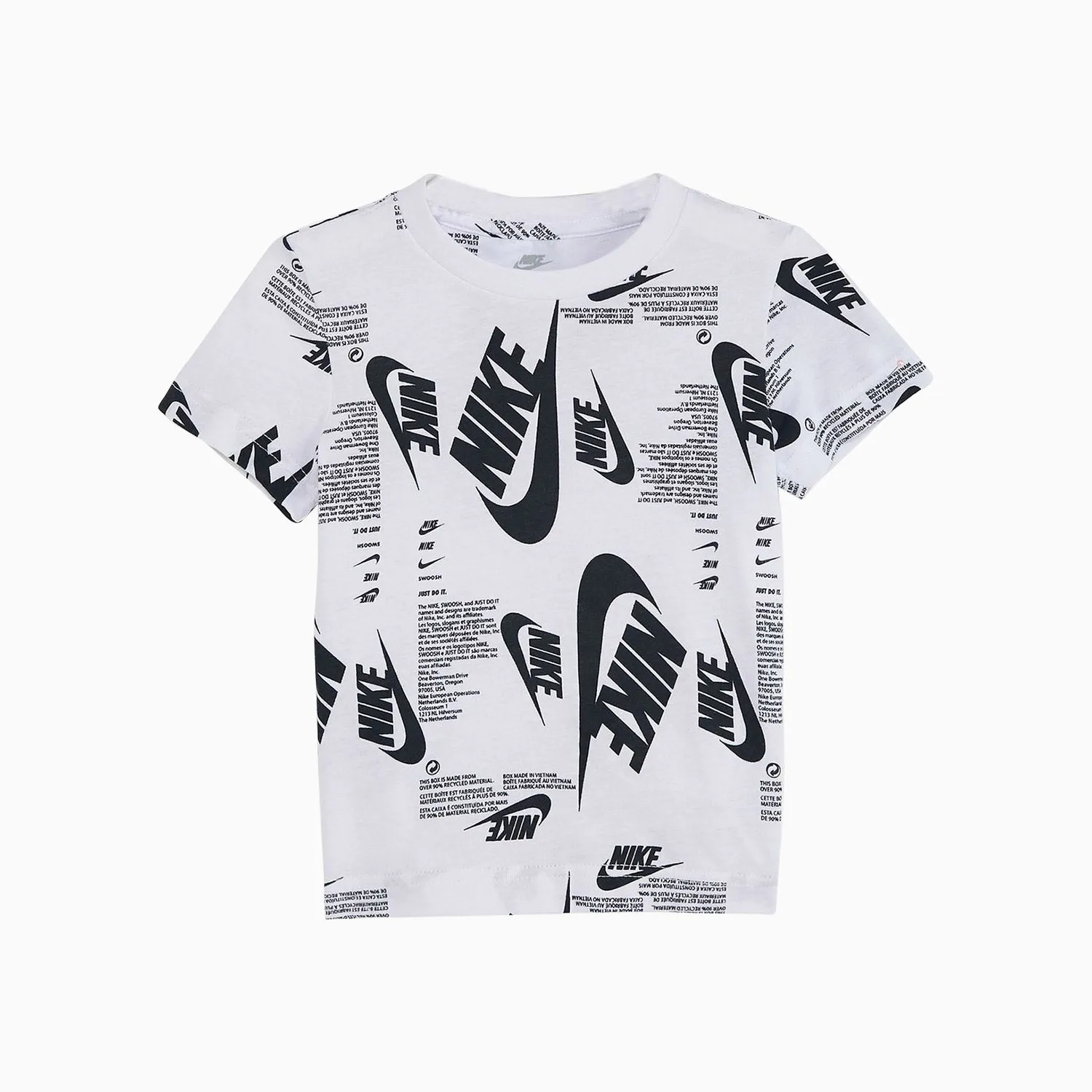 Kid's Futura Branding T Shirt And Shorts Outfit