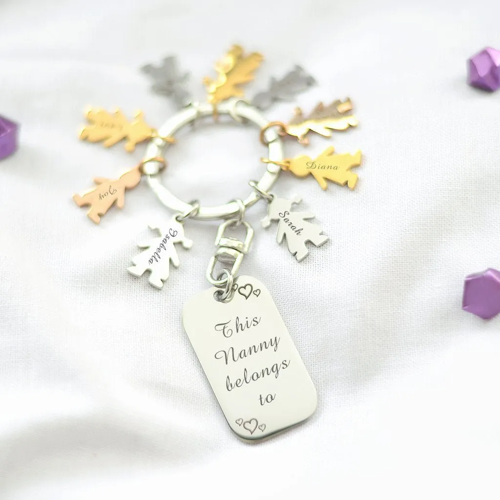 Kids Love Handwriting Keyring Tag - (1 Silver Charm Included)