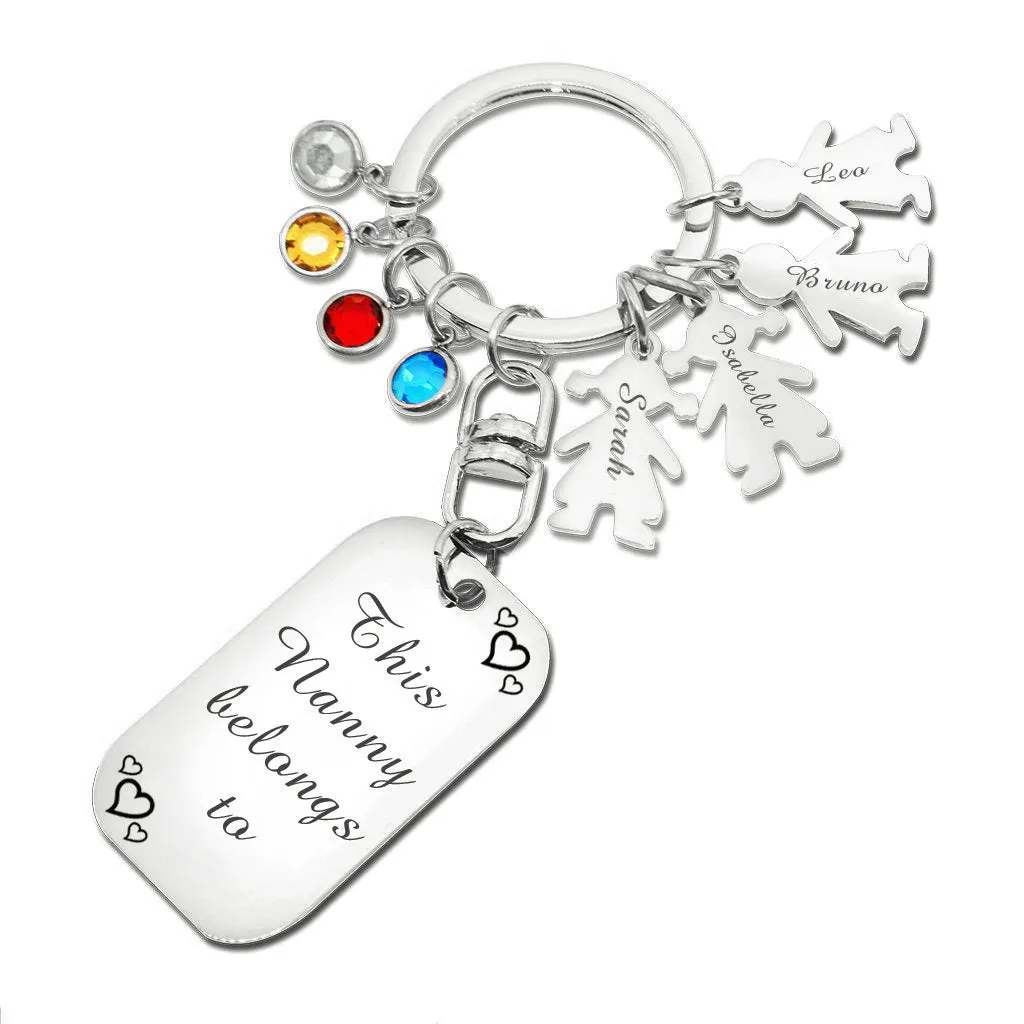 Kids Love Handwriting Keyring Tag - (1 Silver Charm Included)
