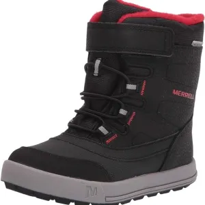 Kids Merrell Unisex-Snow Storm Waterproof Black/Red/Grey.
