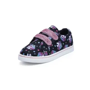 Kids Sneakers Boy and Girl Canvas Shoes Black Unicorn - KKOMFORME