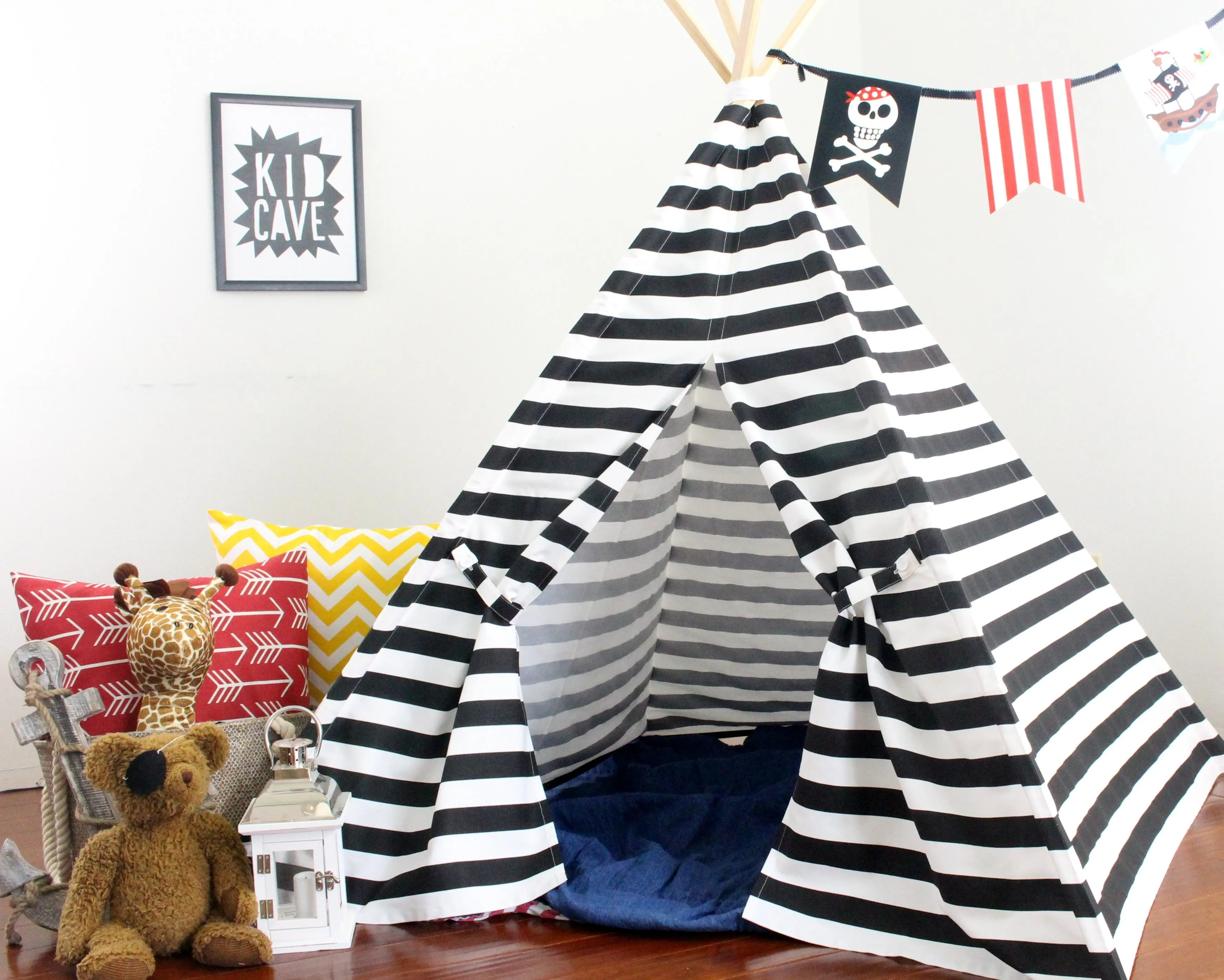 Kids Teepee Pattern for Striped Fabric or Directional Prints