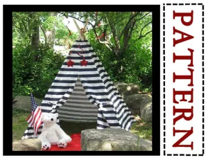 Kids Teepee Pattern for Striped Fabric or Directional Prints