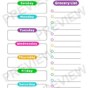 Kids Weekly Meal Planner