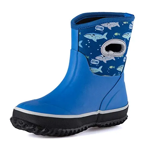 KKOMFORME Neoprene Warm Rain Boots Winter Snow Boots for Toddler and Little Kids
