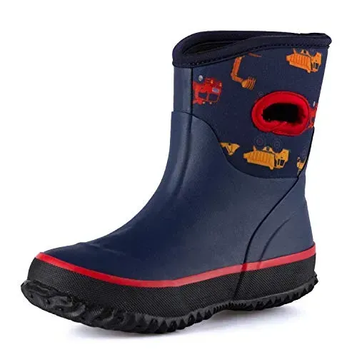 KKOMFORME Neoprene Warm Rain Boots Winter Snow Boots for Toddler and Little Kids