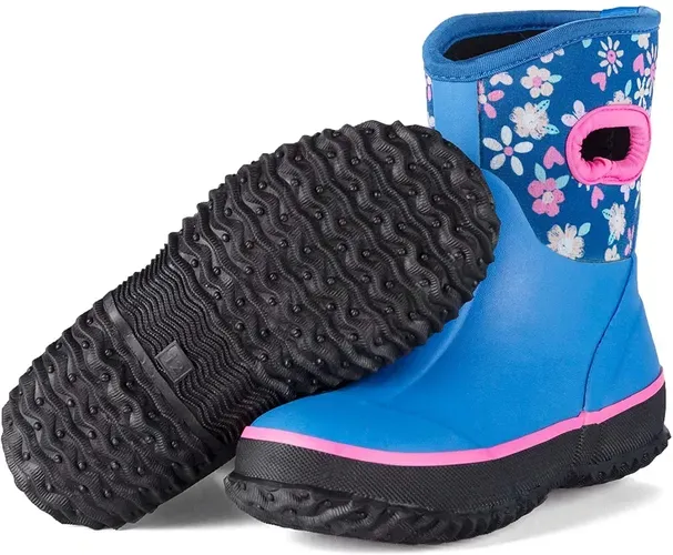 KKOMFORME Neoprene Warm Rain Boots Winter Snow Boots for Toddler and Little Kids