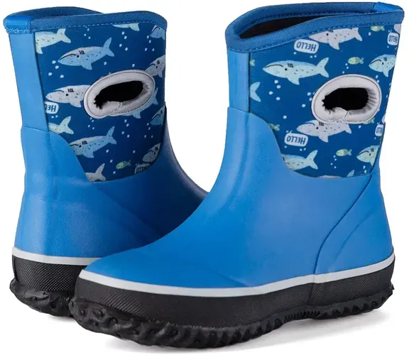 KKOMFORME Neoprene Warm Rain Boots Winter Snow Boots for Toddler and Little Kids