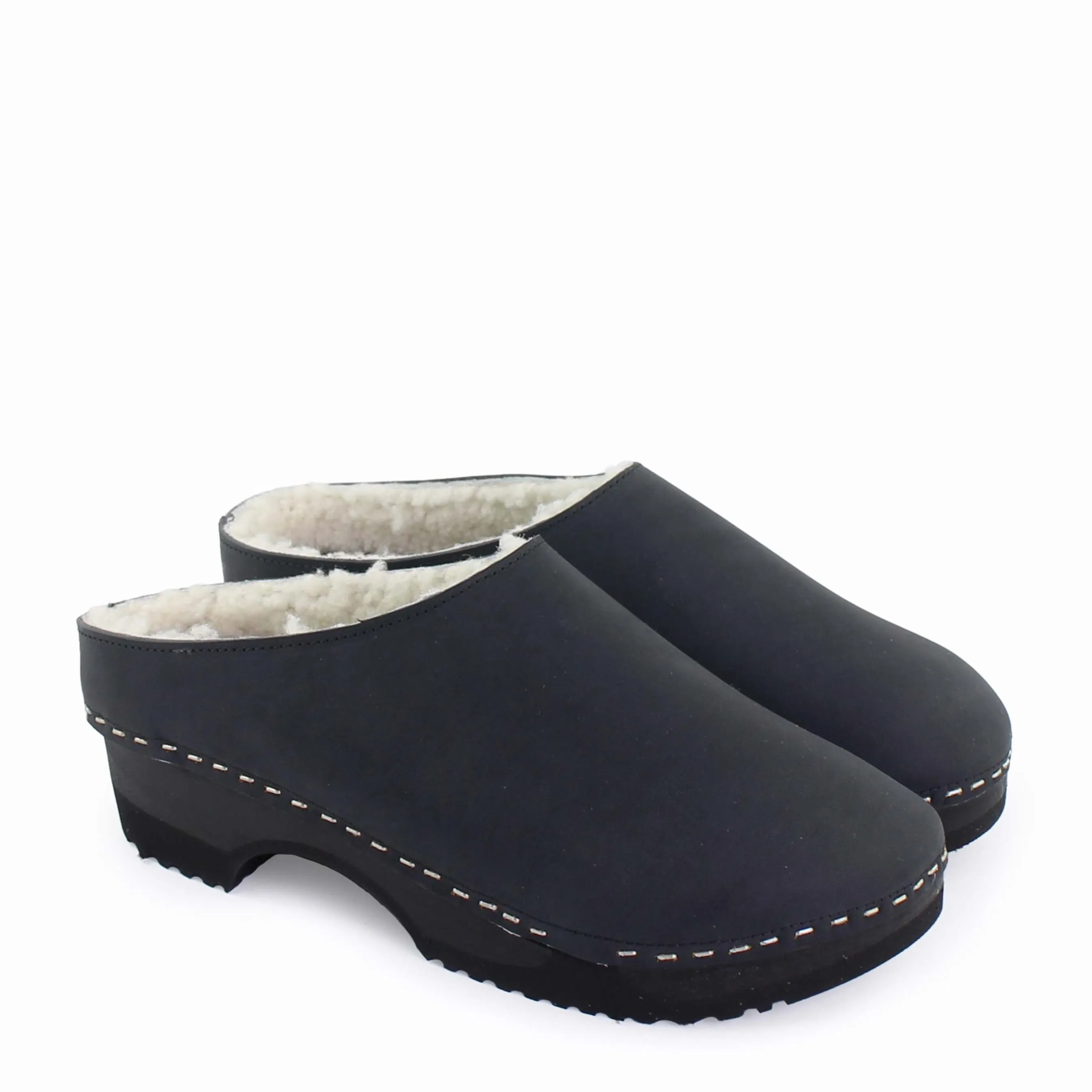 LEO Shearling   Black Off-white