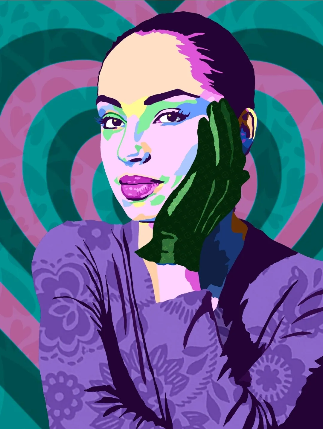 Love Deluxe - Sade portrait art - Limited Edition Hand-Embellished Canvas Art Giclee - Vakseen Art