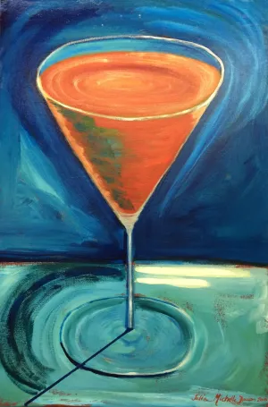 Martini Glass Painting - "Blood Orange"