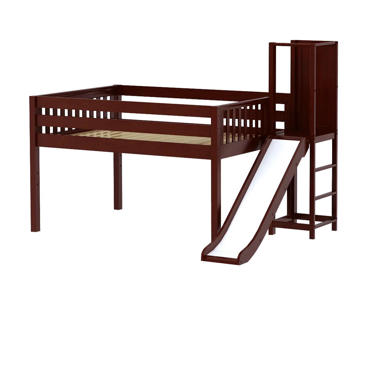 Maxtrix Full Low Loft Bed with Slide Platform