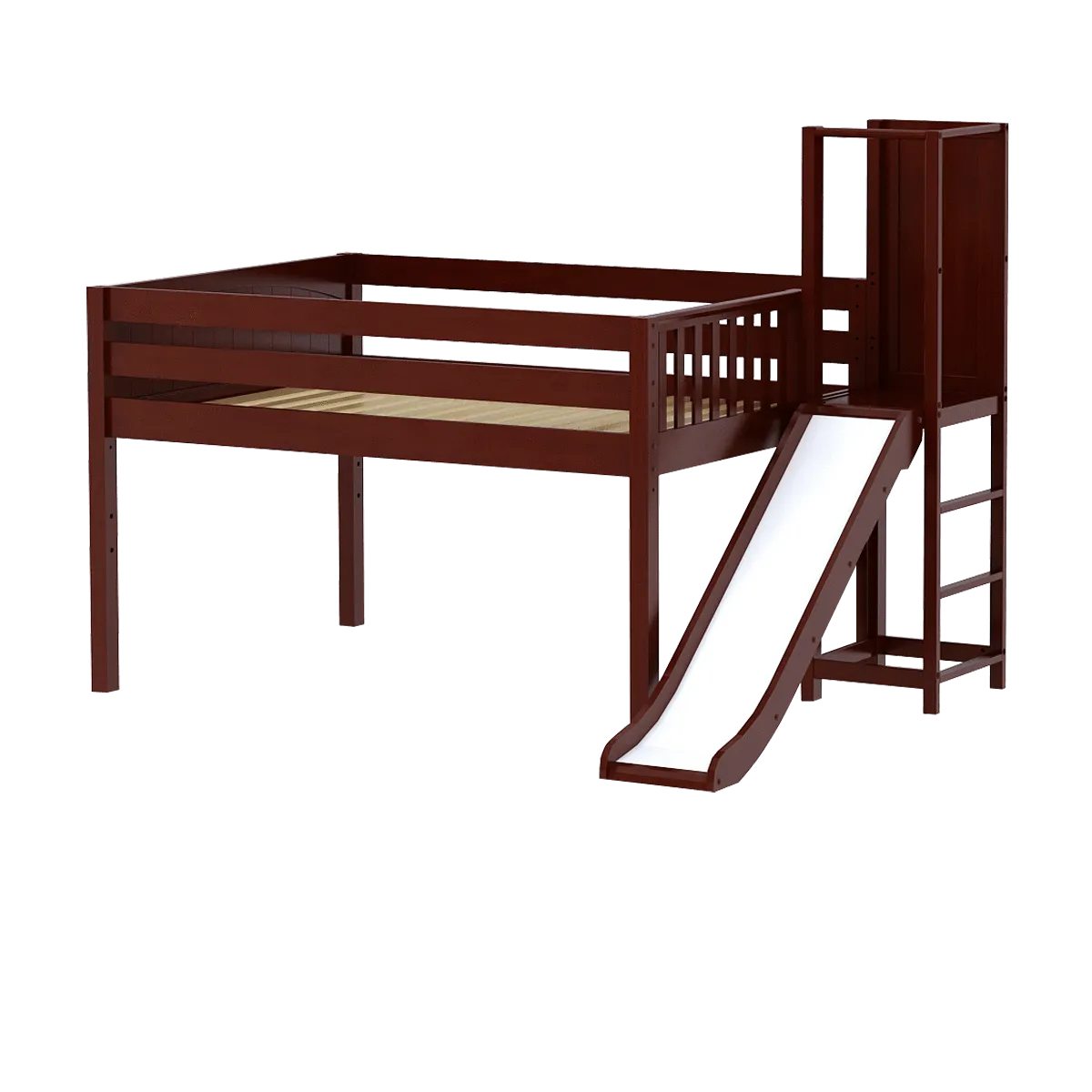 Maxtrix Full Low Loft Bed with Slide Platform