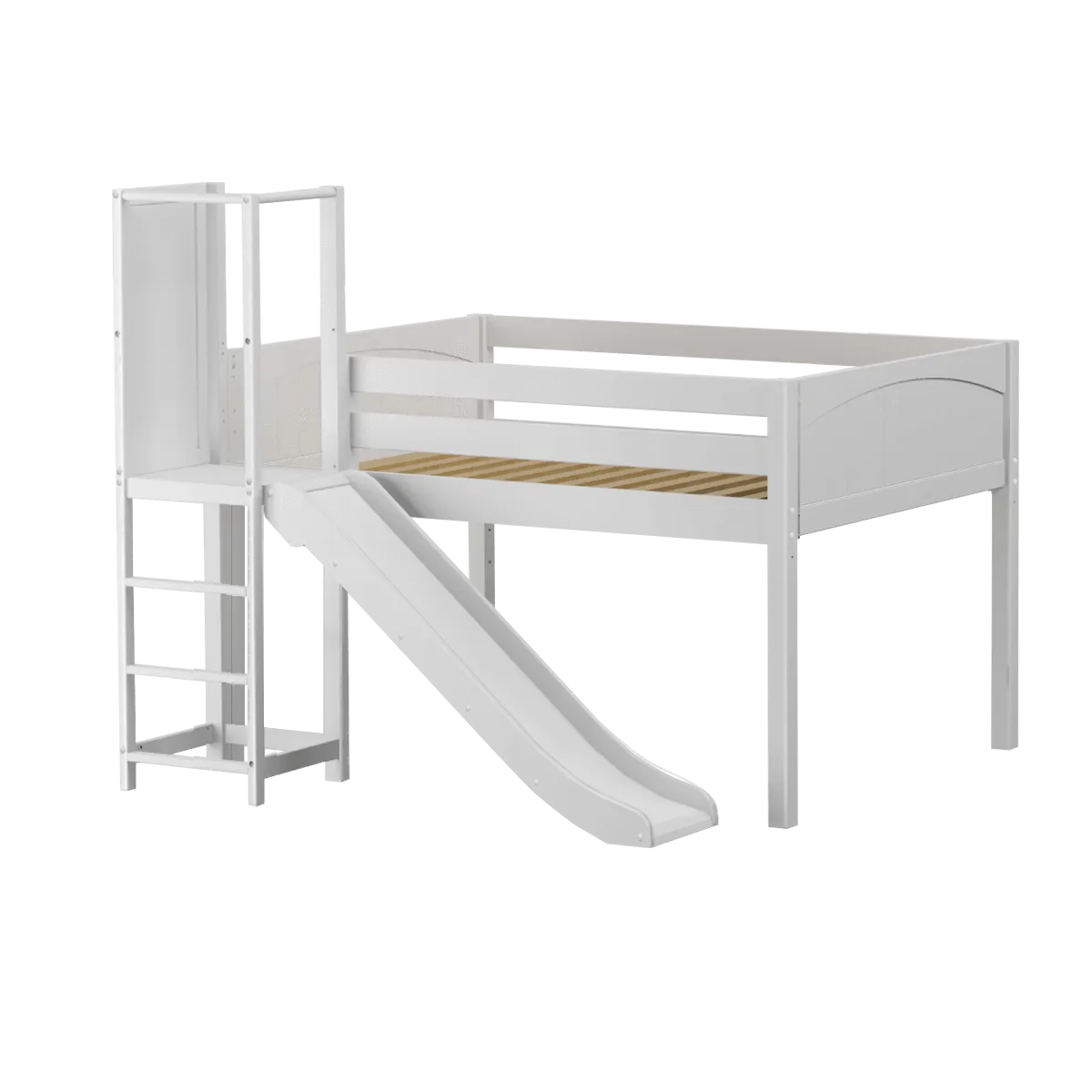 Maxtrix Full Low Loft Bed with Slide Platform