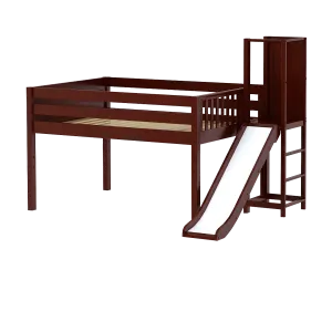 Maxtrix Full Low Loft Bed with Slide Platform