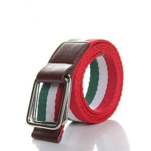 Mens Colorful Stripe Canvas Belt 5 Colors