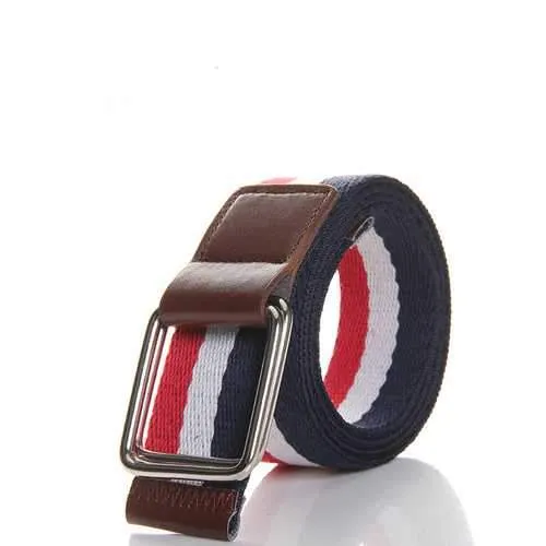 Mens Colorful Stripe Canvas Belt 5 Colors
