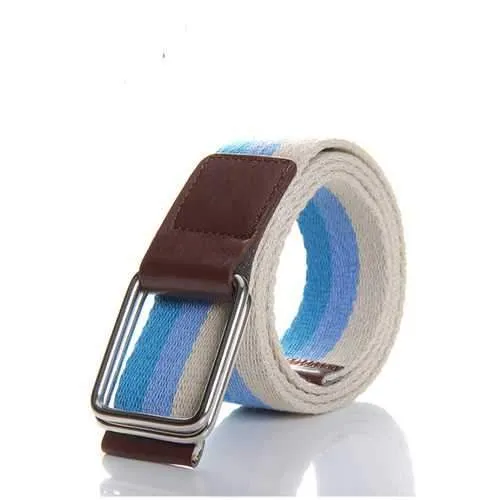Mens Colorful Stripe Canvas Belt 5 Colors