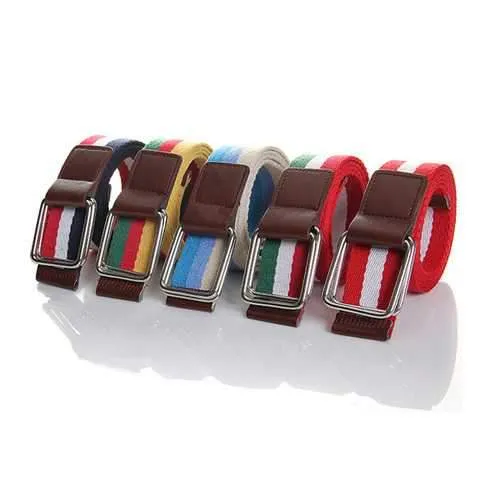 Mens Colorful Stripe Canvas Belt 5 Colors
