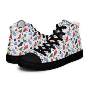 Men’s high top canvas shoes  - Colorful terrazzo pattern design - print on demand
