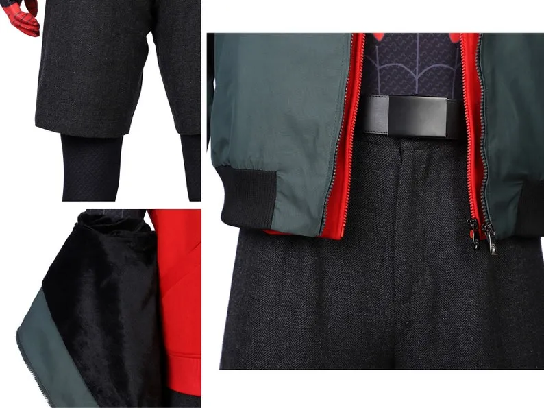 Miles Morales Spider-Man Into the Spider-Verse Costume Cosplay Jumpsuit Spider-Man Halloween Party Suit