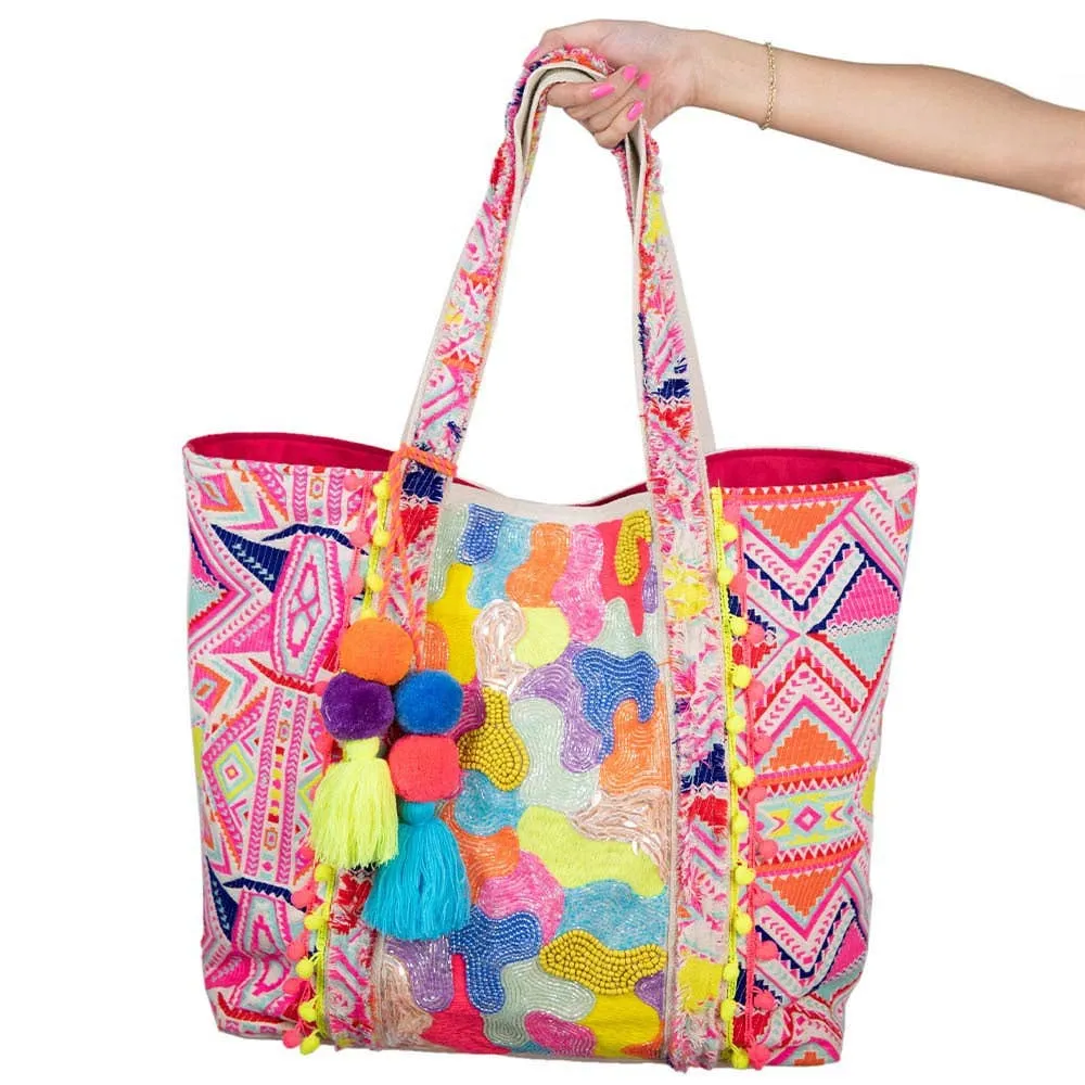 Multicolored Aztec Tote Bag