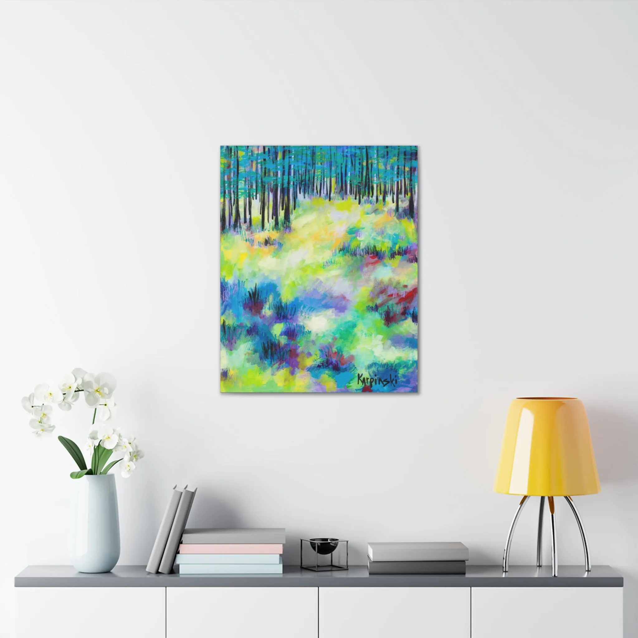 Nature Canvas Tree Art Contemporary Print - Field of Trees 2 by  Leslie Karpinski