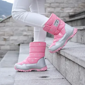 New DADAWEN Kid's Frosty Winter Boot, Sz 3.5! Non slip, super waterproof upper, lugged traction outsole, soft fuzzy lining! Retails $56 