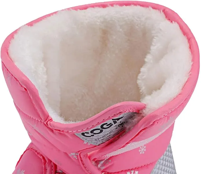 New DADAWEN Kid's Frosty Winter Boot, Sz 3.5! Non slip, super waterproof upper, lugged traction outsole, soft fuzzy lining! Retails $56 