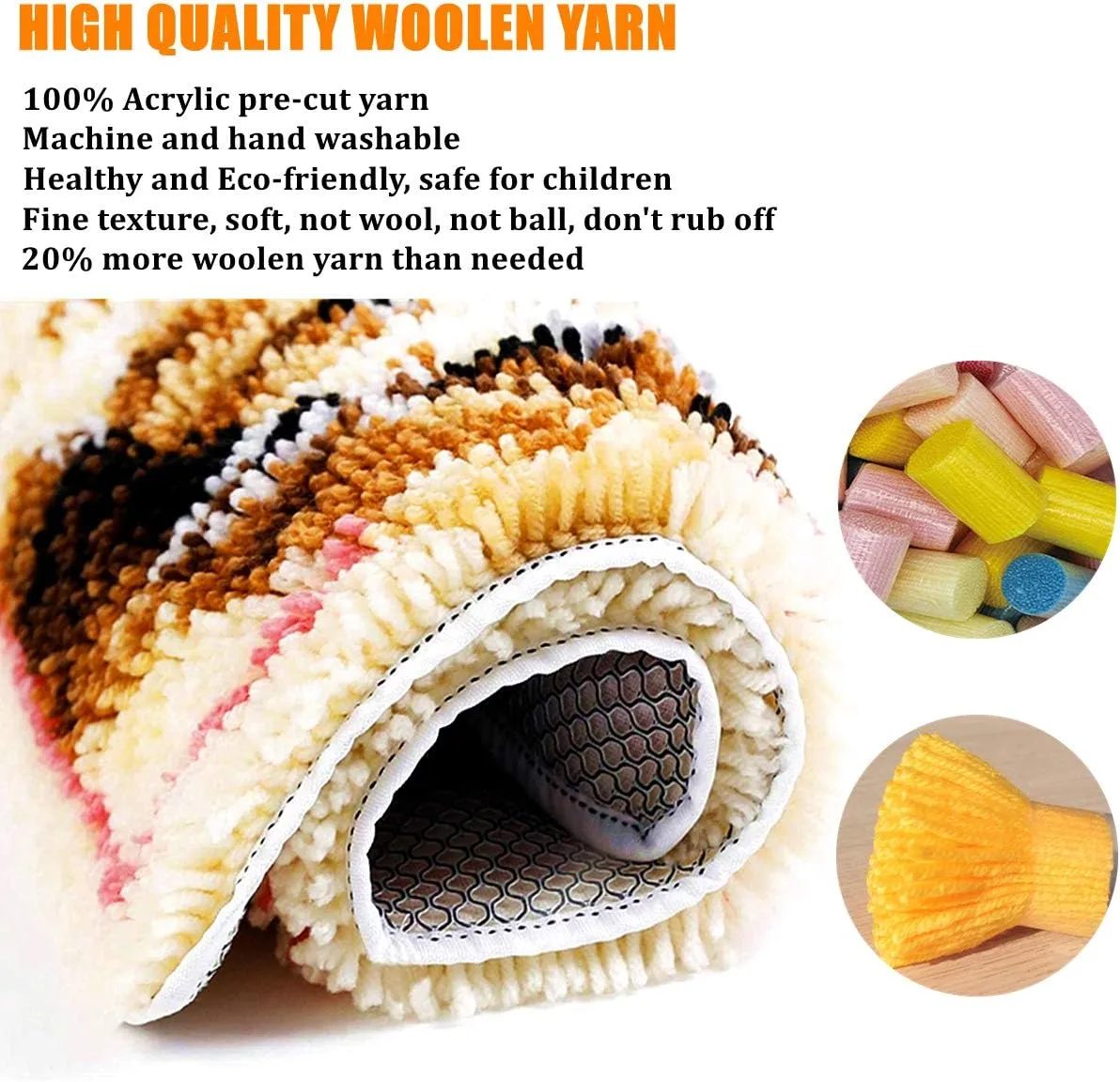 NEW EMISTEM Latch Hook Kits for Adults - DIY Latch Hook Rug Kits for Kids, Crochet Kit for Beginners, Rug Making Kits with Printed Canvas, Gift Packaging.(Owl, 20x15")