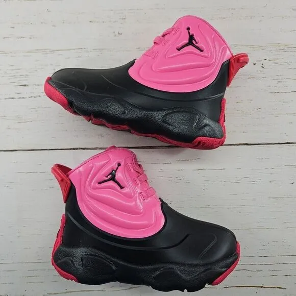 Nike Air‎ Jordan Drip 23 Pink Black Toddler Girls 7C Rain Boots CT5799-600