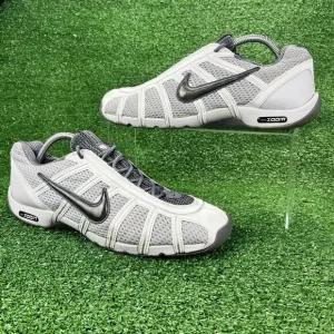 Nike Air Zoom Fencing Shoes Men's 10 White Flint Grey Fencer Sneakers 321088-002