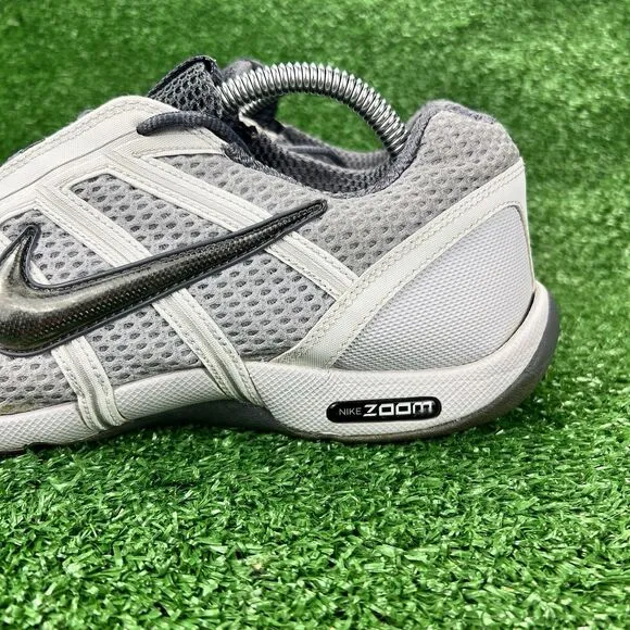 Nike Air Zoom Fencing Shoes Men's 10 White Flint Grey Fencer Sneakers 321088-002