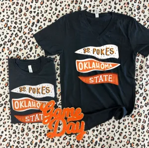 OK STATE 2024: Go Pokes Pennant (BELLA CANVAS VNECK)