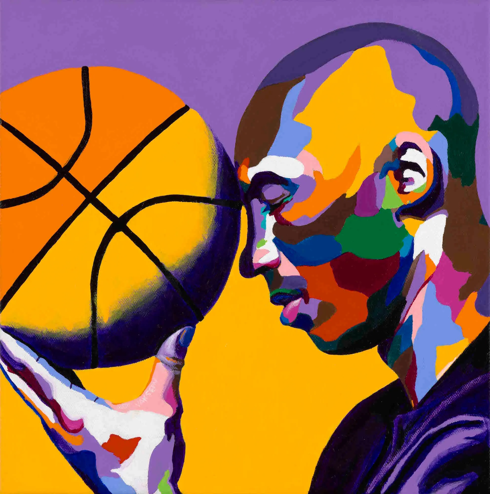 One With The Game - Kobe Bryant portrait art - Limited Edition Hand-Embellished Canvas Art Giclee - Vakseen Art