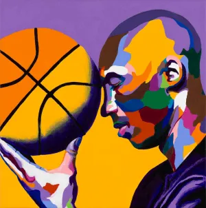One With The Game - Kobe Bryant portrait art - Limited Edition Hand-Embellished Canvas Art Giclee - Vakseen Art