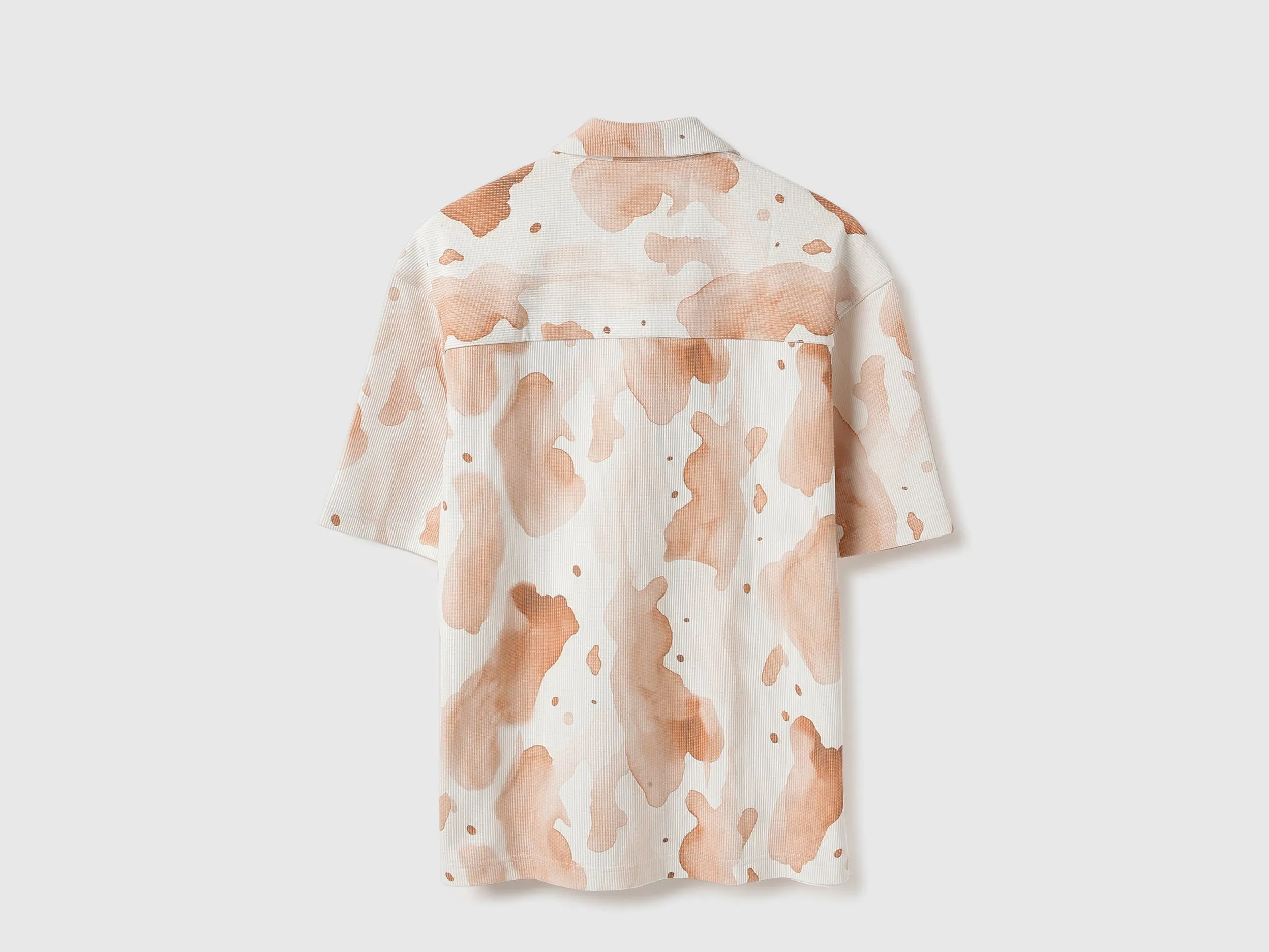 Oversized Fit Cuban Collar Printed Shirt