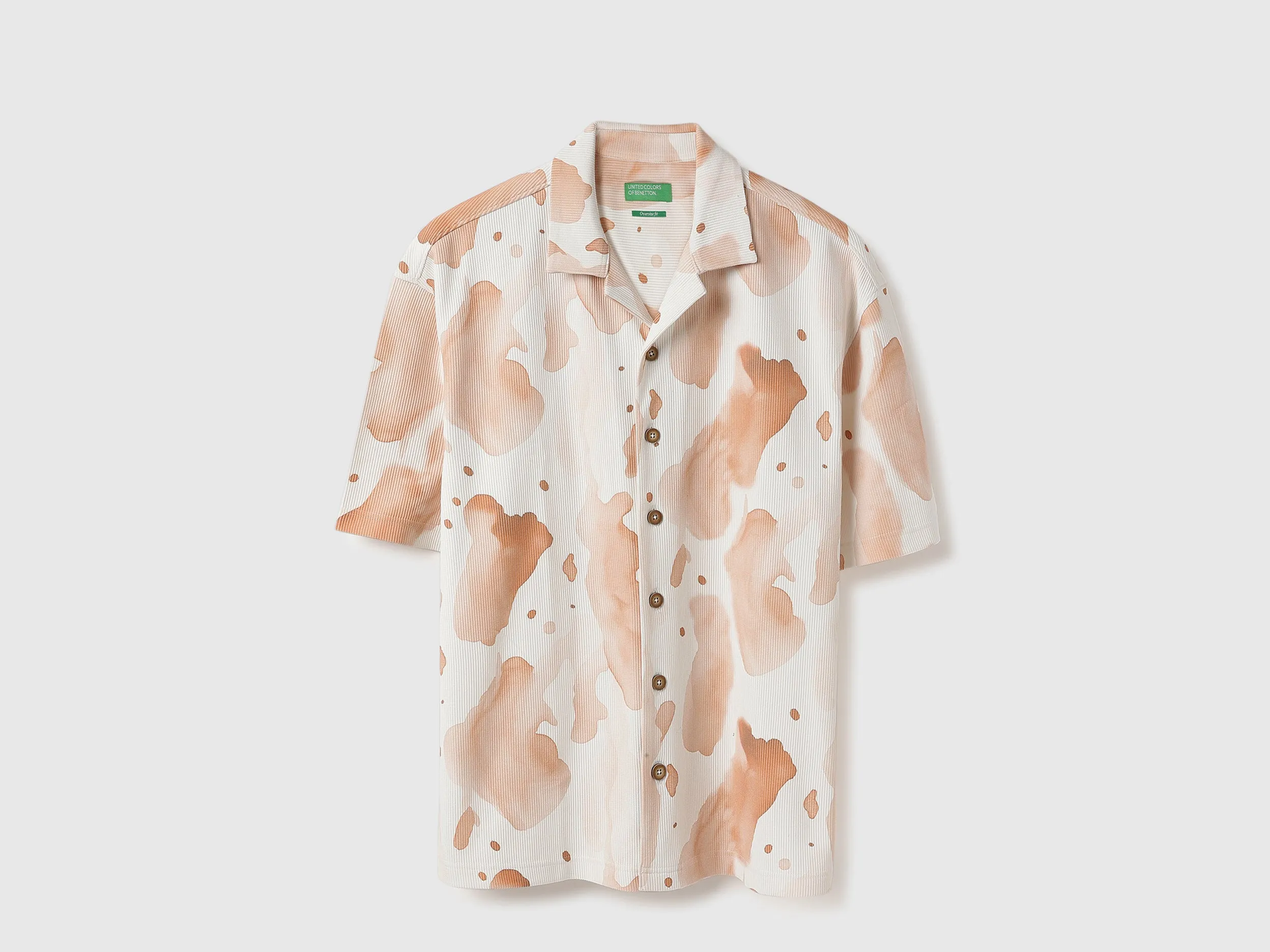 Oversized Fit Cuban Collar Printed Shirt