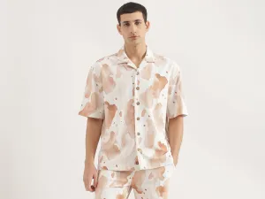 Oversized Fit Cuban Collar Printed Shirt