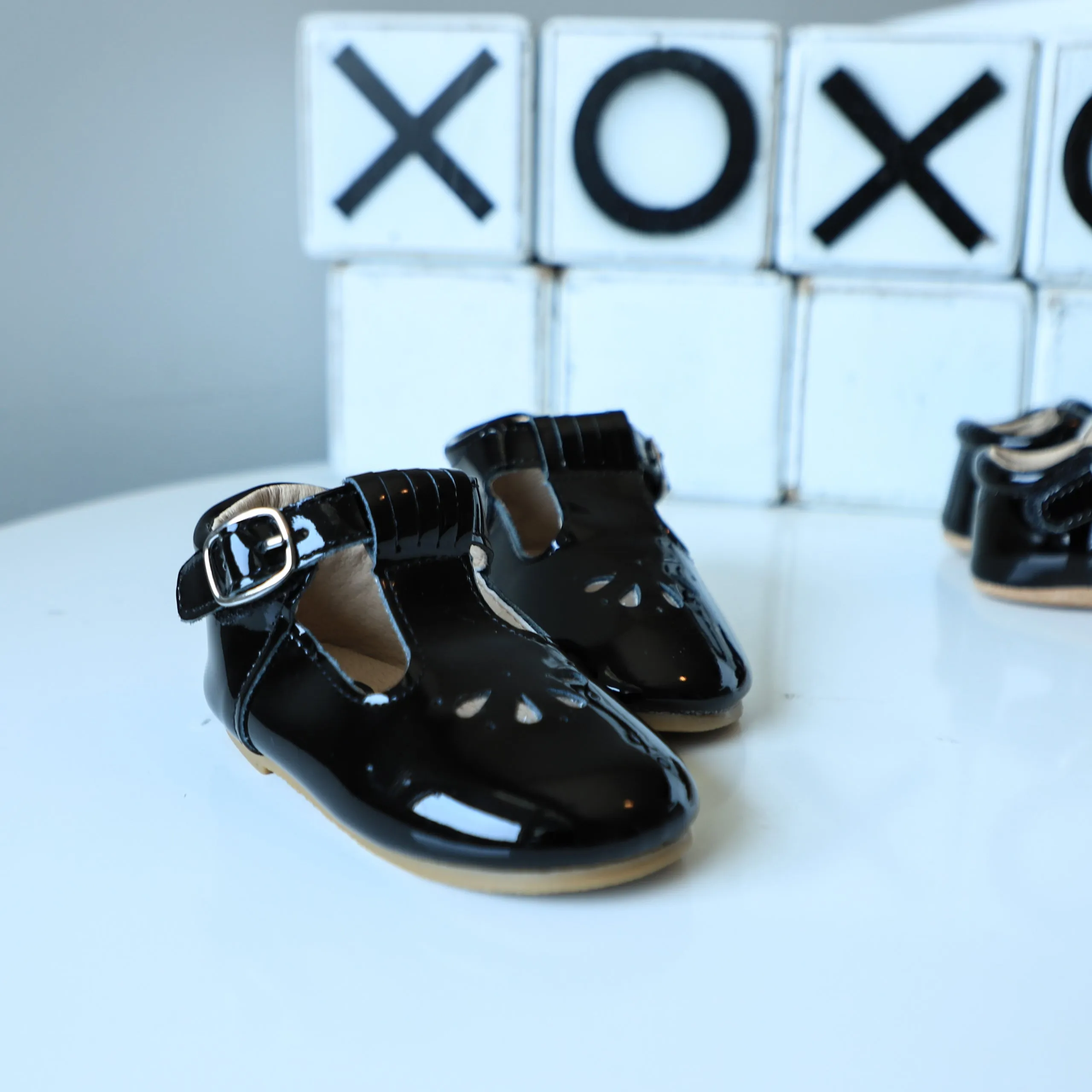 Patent Leather T-Bar | Color 'Ink Black' | Hard Sole