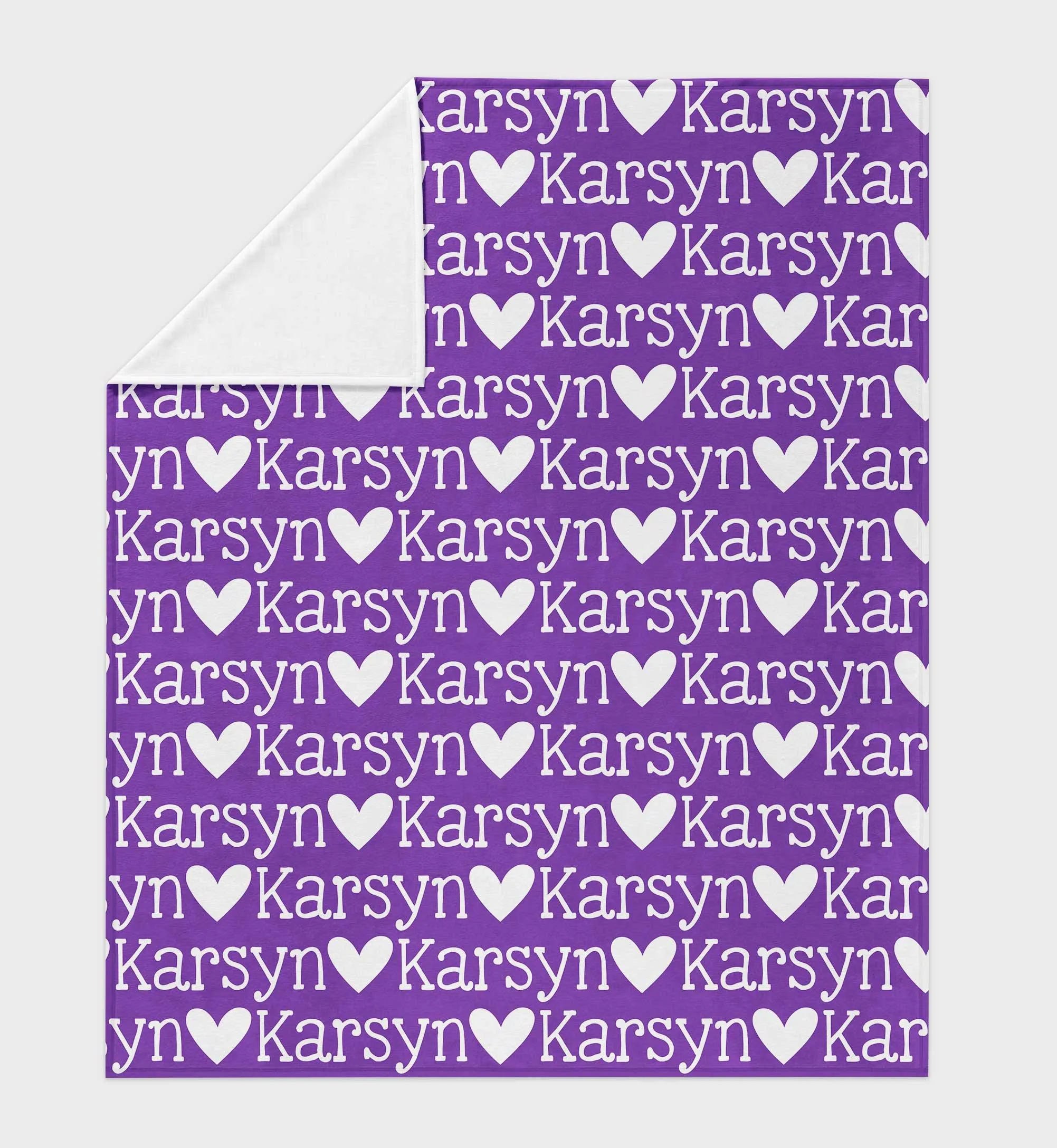 Personalized Kid/Teen Blanket - Name and Heart